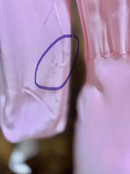1940s Vintage Nightgown Lingerie Dress, Pink bias cut rayon House dress