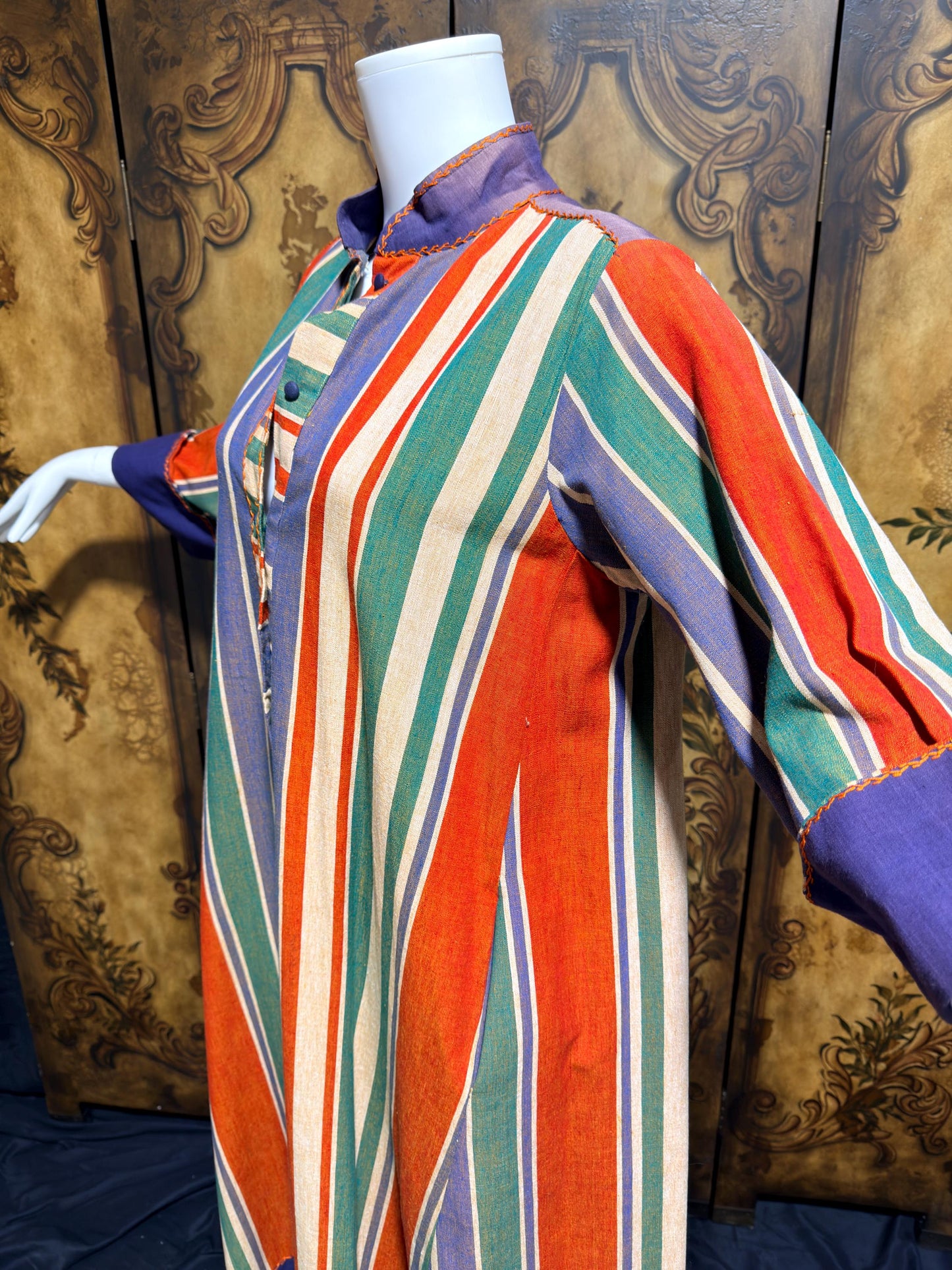 JOSEFA Vintage 1970s Caftan Kaftan dress, Mexican Cotton Hippie Boho Maxi Dress