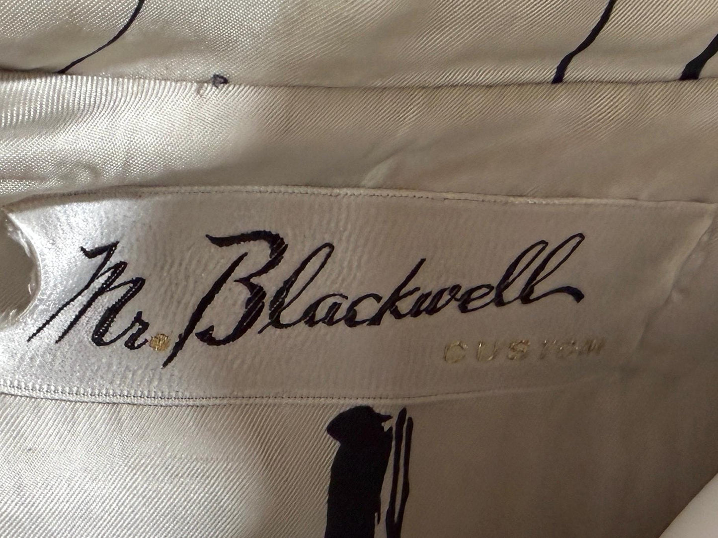 MR BLACKWELL CUSTOM Vintage 1960s linen coat, Black linen silk combo Spring Dress coat