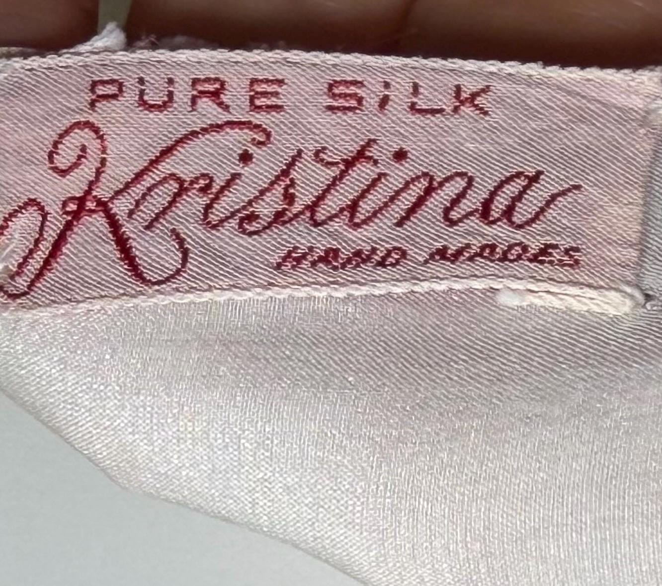 KRISTINA Vintage 1930s Silk Slip Dress, PURE SILK Handmade white bias cut lingerie gown