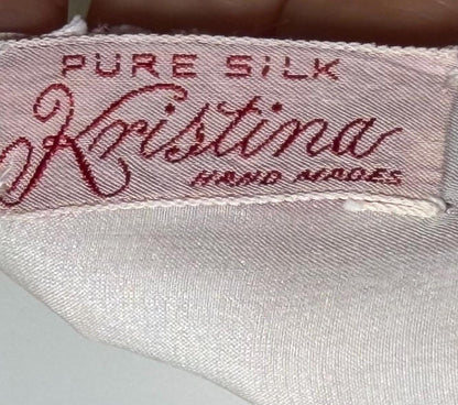 KRISTINA Vintage 1930s Silk Slip Dress, PURE SILK Handmade white bias cut lingerie gown