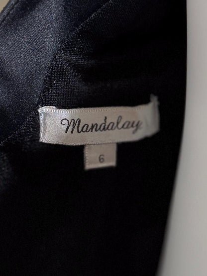 MANDALAY vintage evening cocktail dress, Y2K Embroiderd Black bodycon Midi dress