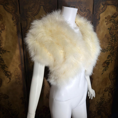 LILLIE RUBIN Vintage Marabou Feather Cropped Jacket, 1980s Snowy White Bridal Wedding Evening Topper