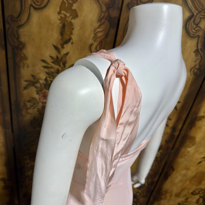 Rhythm Romancer vintage 1930s Nightgown Slip Dress, Baby pink night lingerie dress