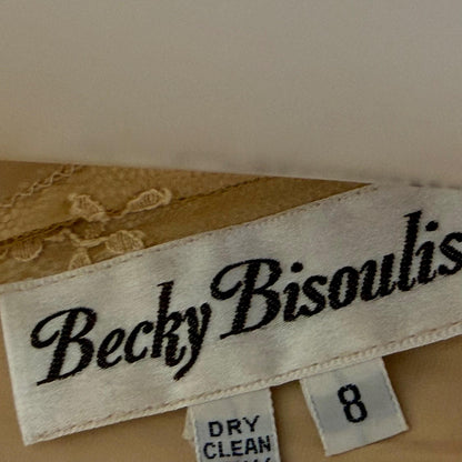 BECKY BISOULIS Vintage 1980s wedding dress, antique lace tea length dress