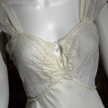 1950s Vintage Nightgown Slip Dress, Custom Made White Wedding Lingerie Dress