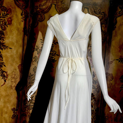 1950s Vintage Nightgown Slip Dress, Custom Made White Wedding Lingerie Dress