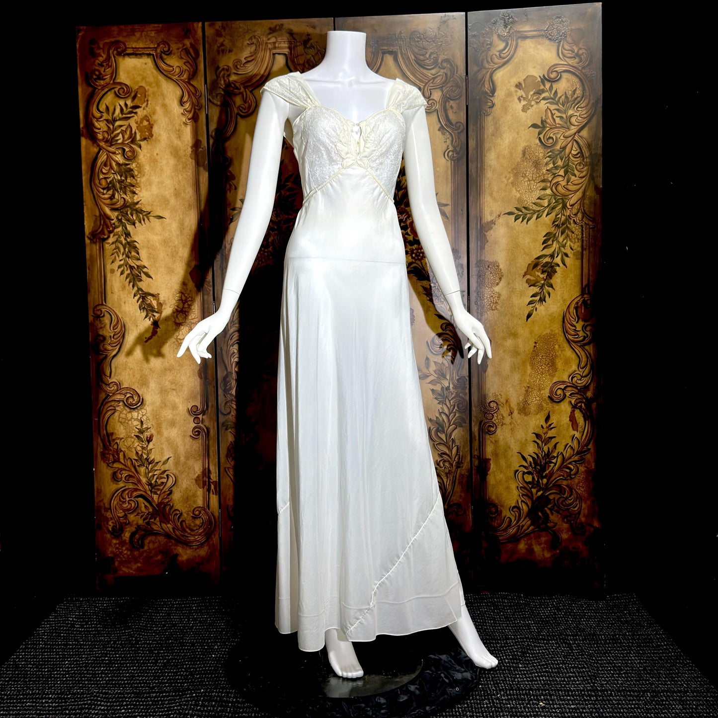 1950s Vintage Nightgown Slip Dress, Custom Made White Wedding Lingerie Dress
