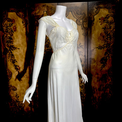 1950s Vintage Nightgown Slip Dress, Custom Made White Wedding Lingerie Dress
