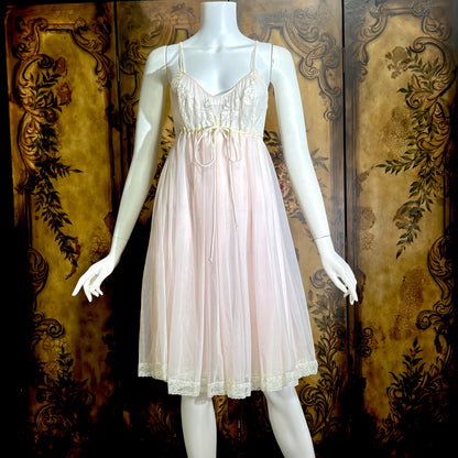LUCIE ANN Claire Sandra peignoir set, vintage 1960s sassy pink short lingerie gown set