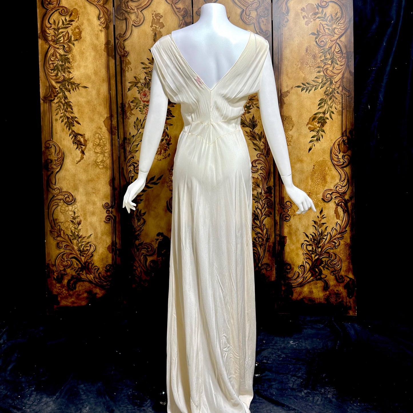 KRISTINA Vintage 1930s Silk Slip Dress, PURE SILK Handmade white bias cut lingerie gown