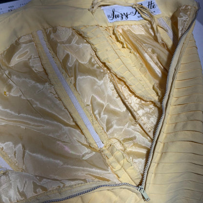 SUZY PERETTE Vintage evening dress, 1950s Yellow wiggle cocktail dress