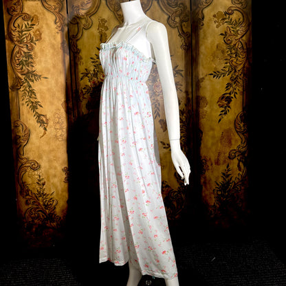 by IRIS, 1940s vintage Nightgown slip dress, Sylvia Pedlar, Babydoll floral print Lingerie dress