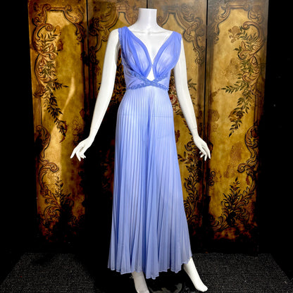 CARTER'S vintage 1950s nightgown slip dress, ethereal periwinkle Grecian Goddess lingerie dress