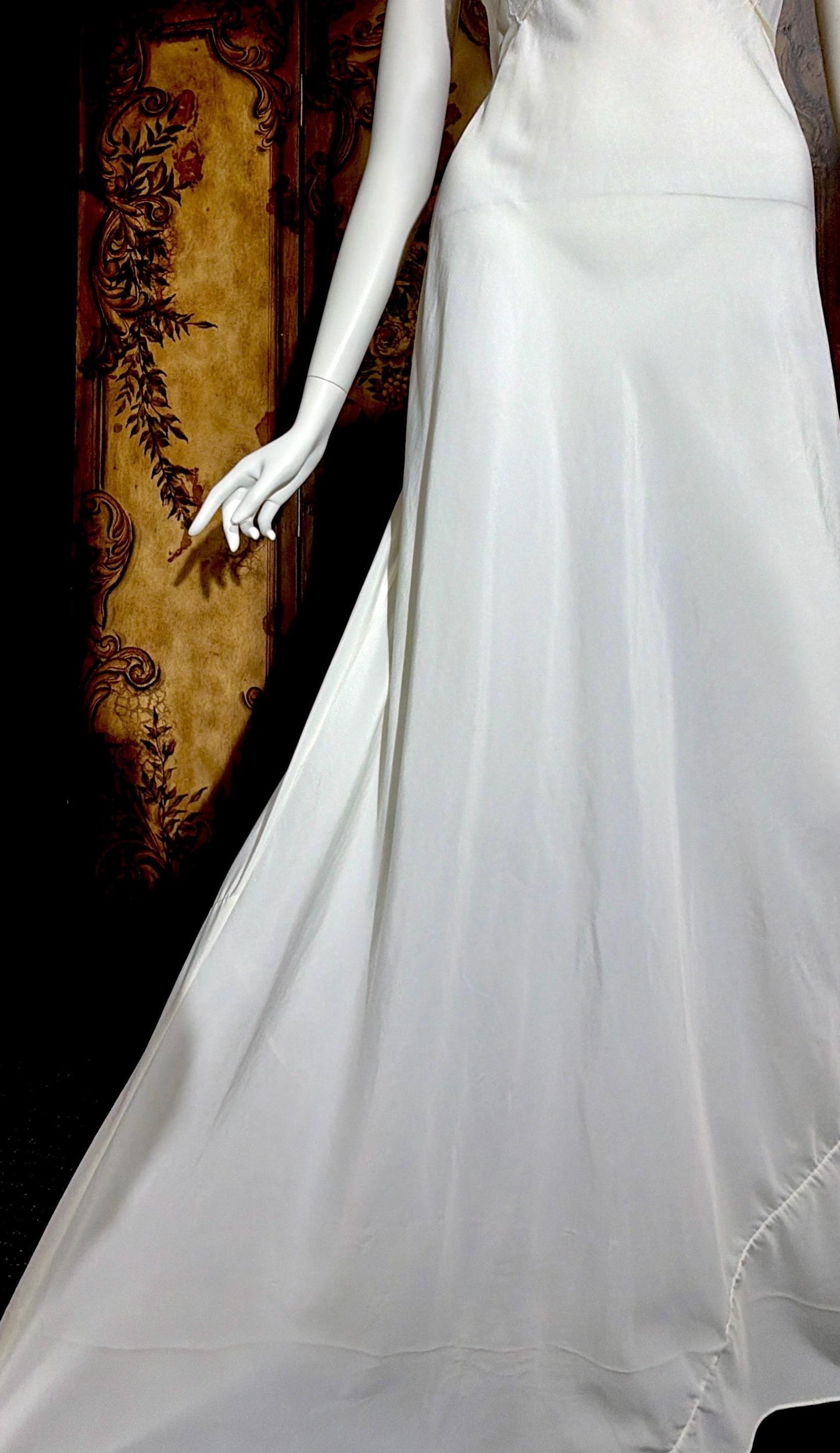 1950s Vintage Nightgown Slip Dress, Custom Made White Wedding Lingerie Dress
