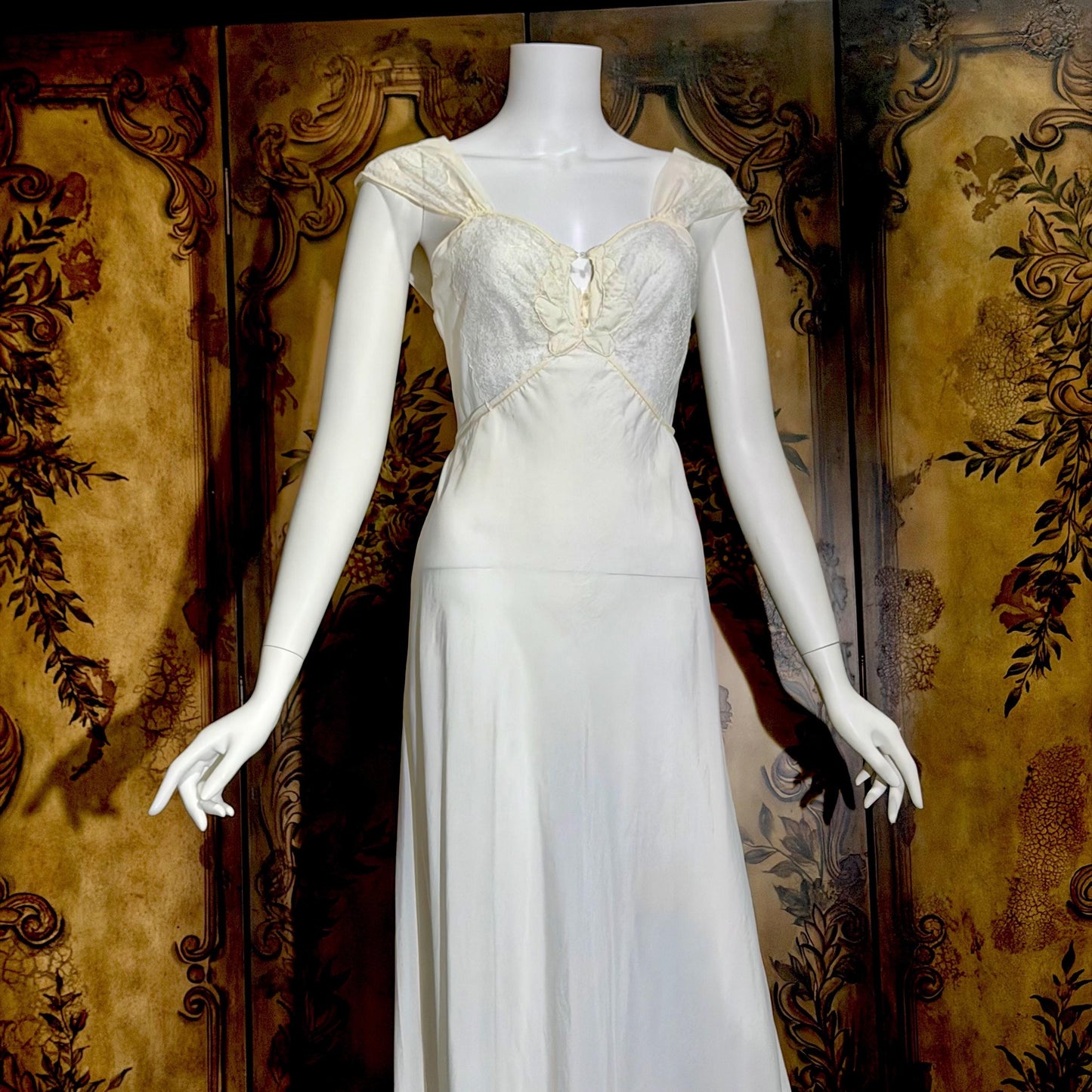 1950s Vintage Nightgown Slip Dress, Custom Made White Wedding Lingerie Dress