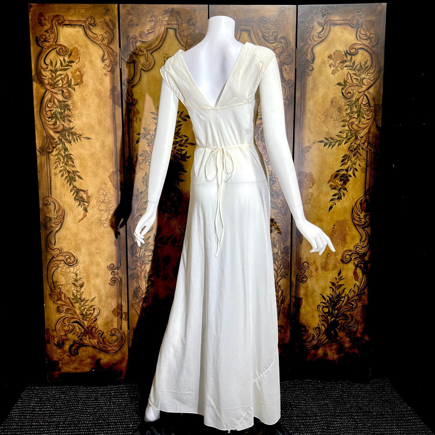 1950s Vintage Nightgown Slip Dress, Custom Made White Wedding Lingerie Dress