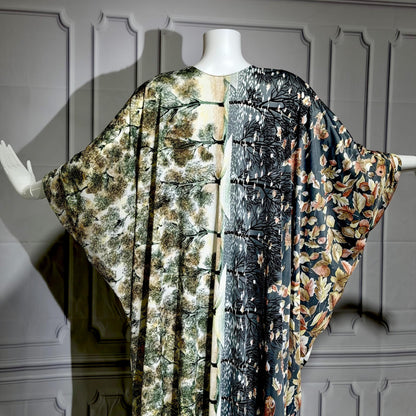 GEORGIE KEYLOUN Vintage 1960s Kaftan Dress, Op Art Koi Fish Party Hostess Caftan
