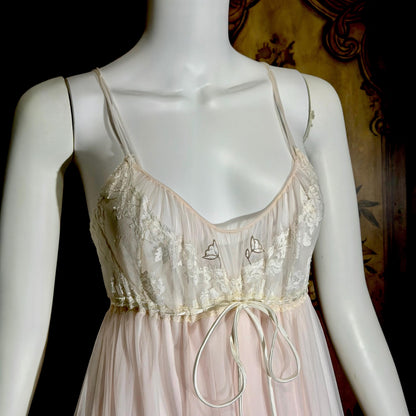 LUCIE ANN Claire Sandra peignoir set, vintage 1960s sassy pink short lingerie gown set