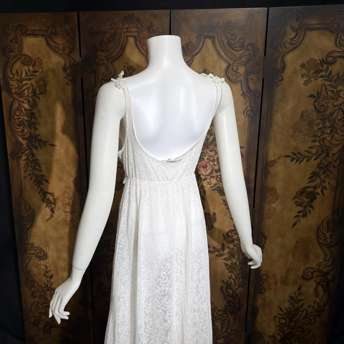 CLAIRE PETTIBONE vintage Y2K nightgown slip dress, snowy white lace bridal wedding lingerie gown