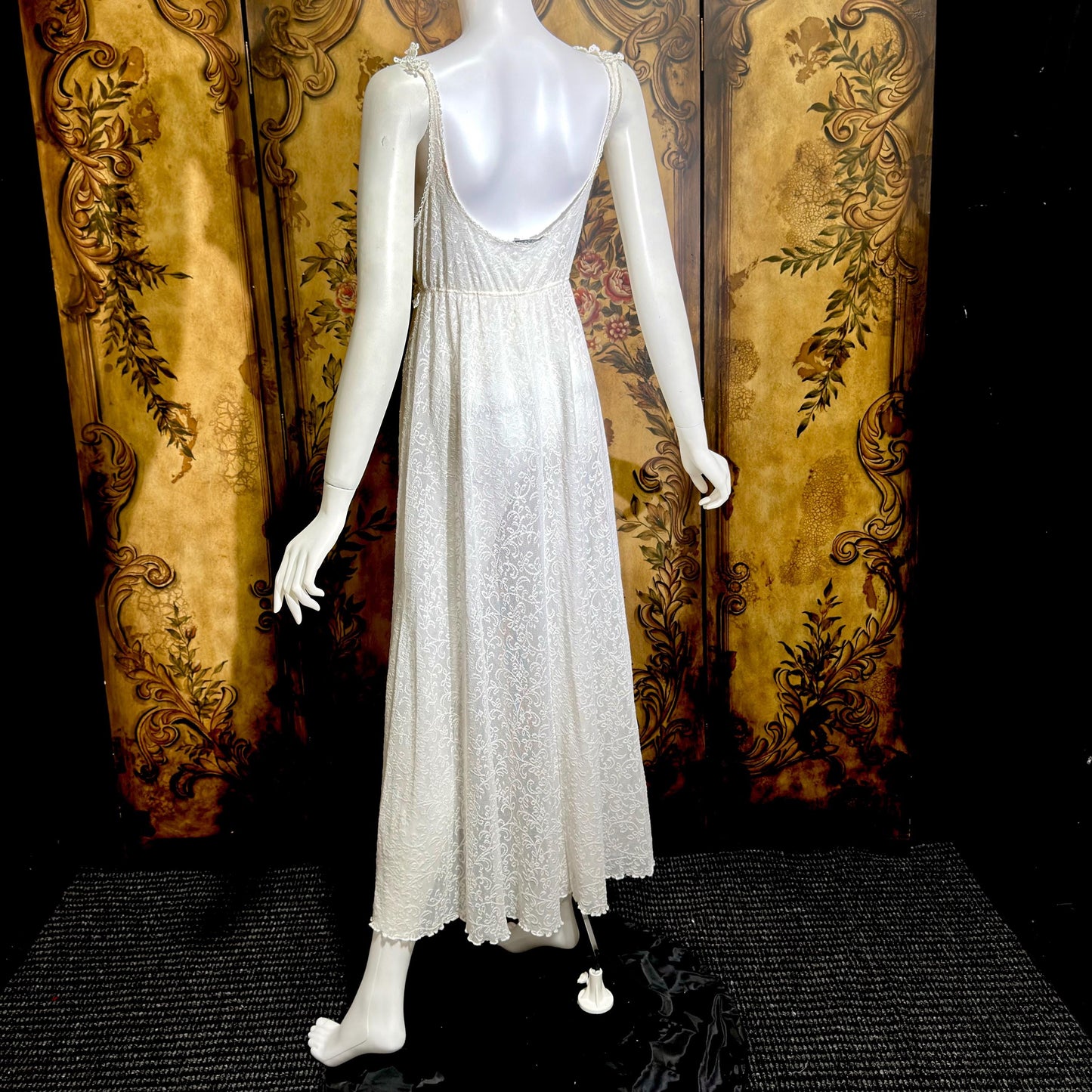 CLAIRE PETTIBONE vintage Y2K nightgown slip dress, snowy white lace bridal wedding lingerie gown