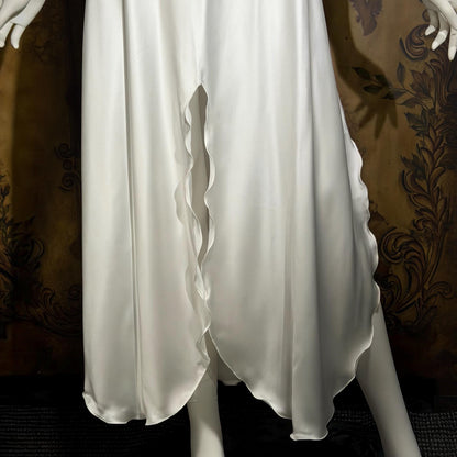 GEORGETTE TRABOLSI Vintage nightgown robe peignoir set, 1980s white lingerie dress set