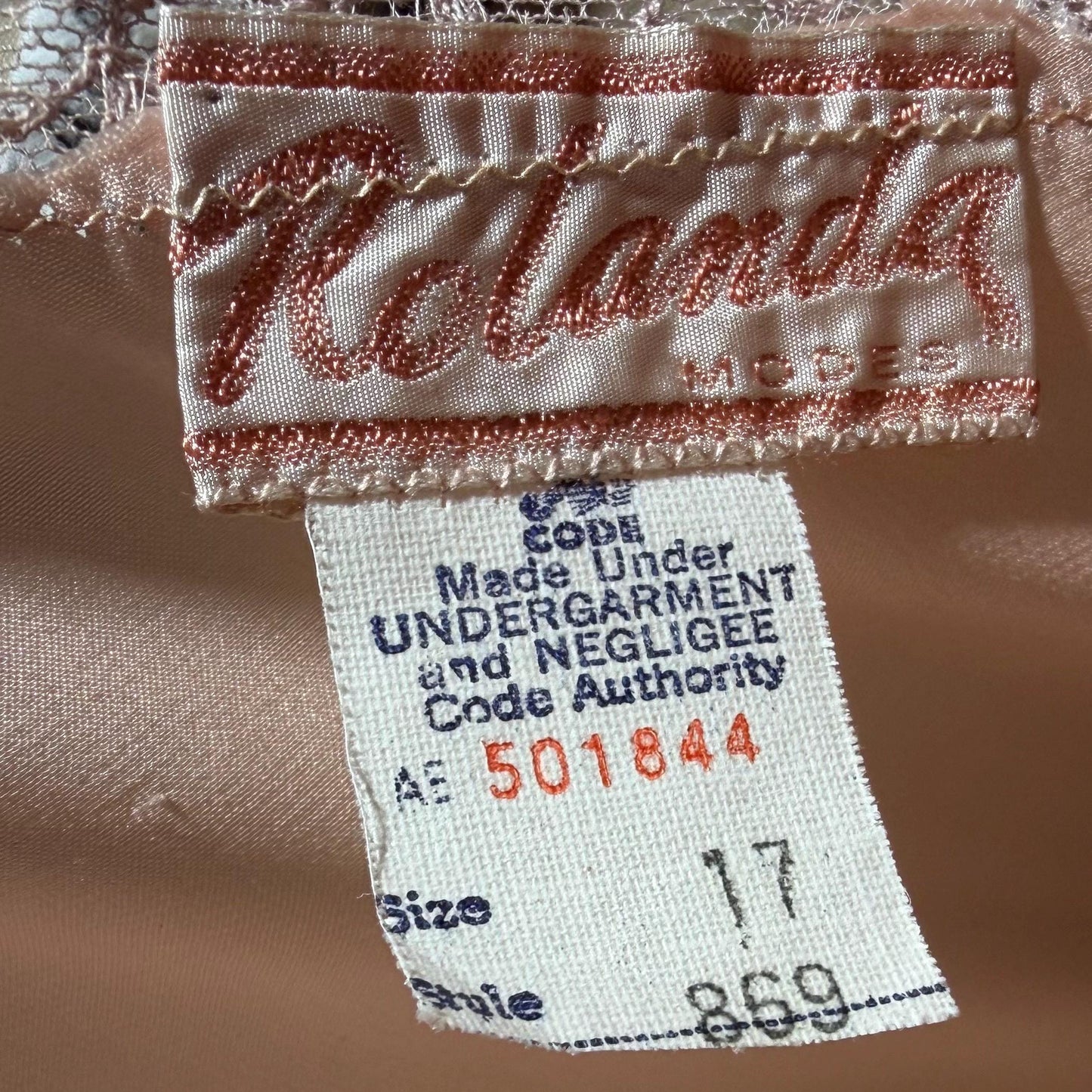 ROLAND MODES vintage 1930s Nightgown slip dress, peachy pink silk bias cut lingerie dress