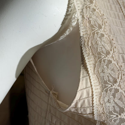 1970s Vintage evening wedding Dress, Blush Taupe Mexican Boho cotton crochet gown