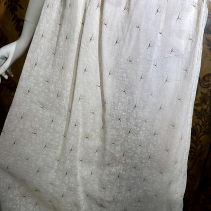 1930s vintage Cotton Day Dress, Ruffle Collar Peplum Batiste Casual Dress