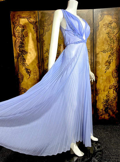 CARTER'S vintage 1950s nightgown slip dress, ethereal periwinkle Grecian Goddess lingerie dress