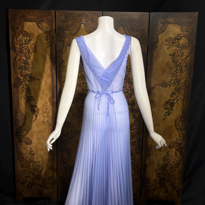 CARTER'S vintage 1950s nightgown slip dress, ethereal periwinkle Grecian Goddess lingerie dress