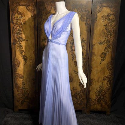 CARTER'S vintage 1950s nightgown slip dress, ethereal periwinkle Grecian Goddess lingerie dress