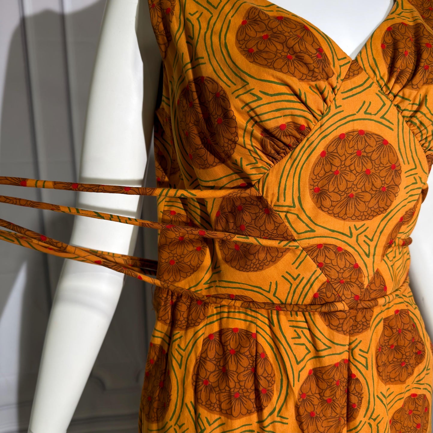 SIAM BOUTIQUE vintage 1960s evening maxi dress, cotton cocktail party dress, medium