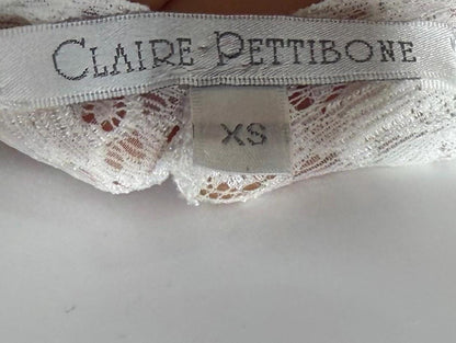 CLAIRE PETTIBONE vintage Y2K nightgown slip dress, snowy white lace bridal wedding lingerie gown