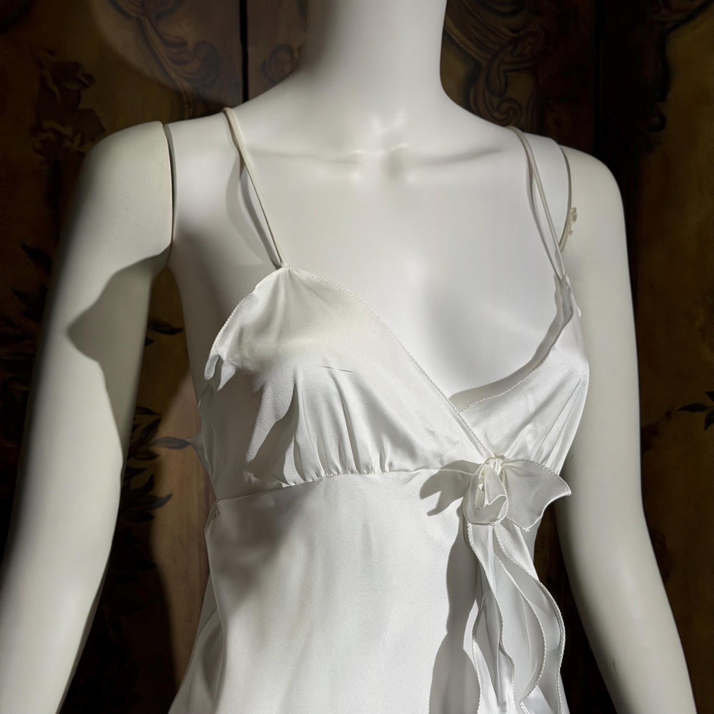 GEORGETTE TRABOLSI Vintage nightgown robe peignoir set, 1980s white lingerie dress set