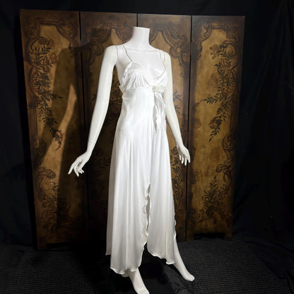 GEORGETTE TRABOLSI Vintage nightgown robe peignoir set, 1980s white lingerie dress set