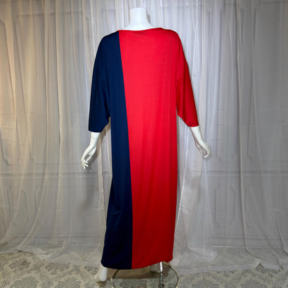 ALFRED SHAHEEN Vintage 1970s caftan dress, Hawaii screen print maxi house dress kaftan