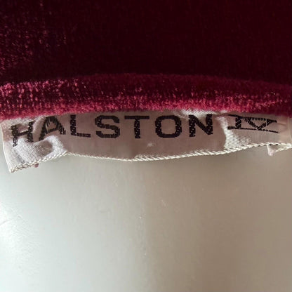 HALSTON IV vintage 1970s Kaftan evening dress, Bergdorf Dorian Burgundy Red Velour Caftan Dress