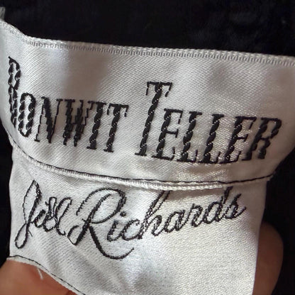 JILL RICHARDS Vintage 1970s evening gown dress, BONWIT TELLER Black Jersey Knit Gown