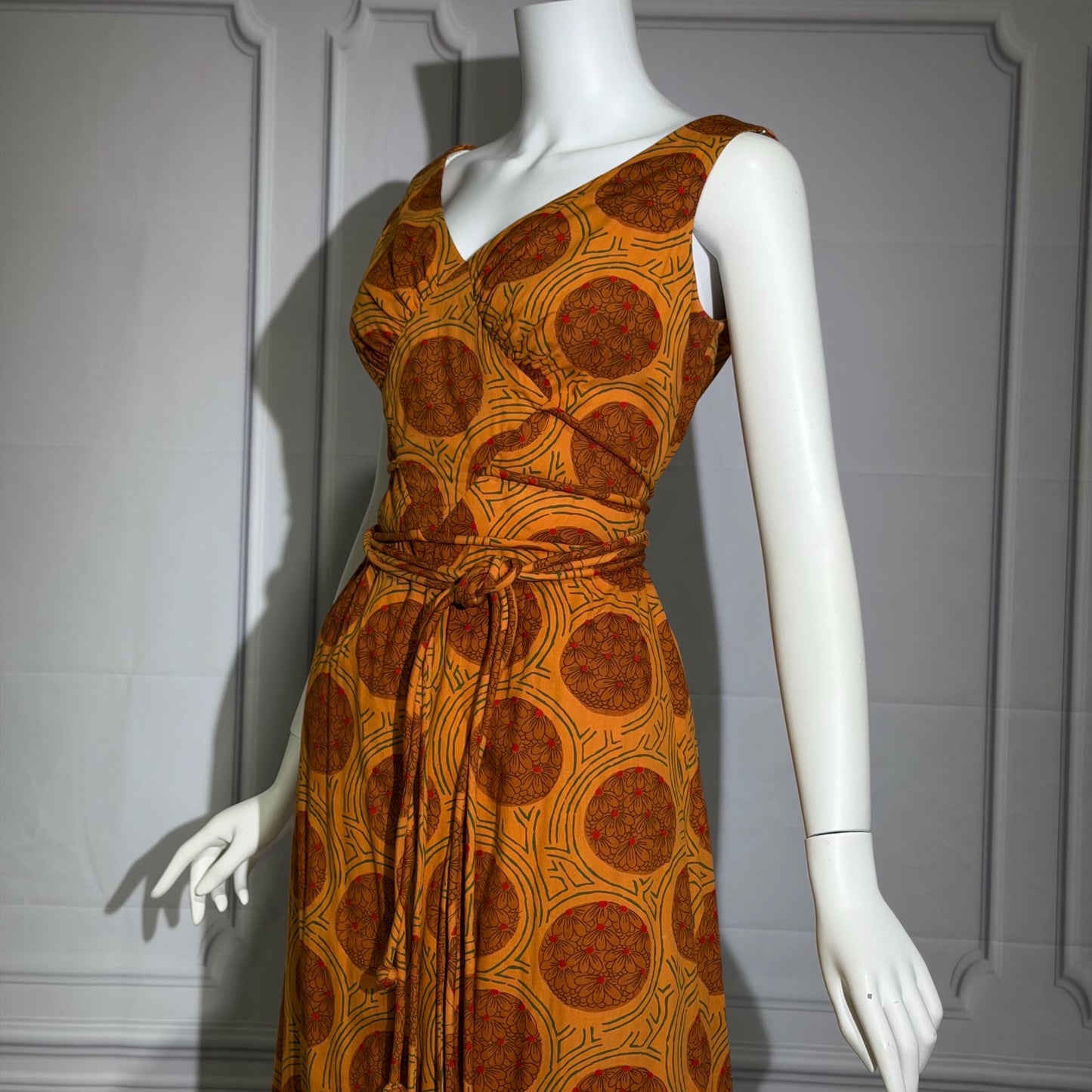 SIAM BOUTIQUE vintage 1960s evening maxi dress, cotton cocktail party dress, medium