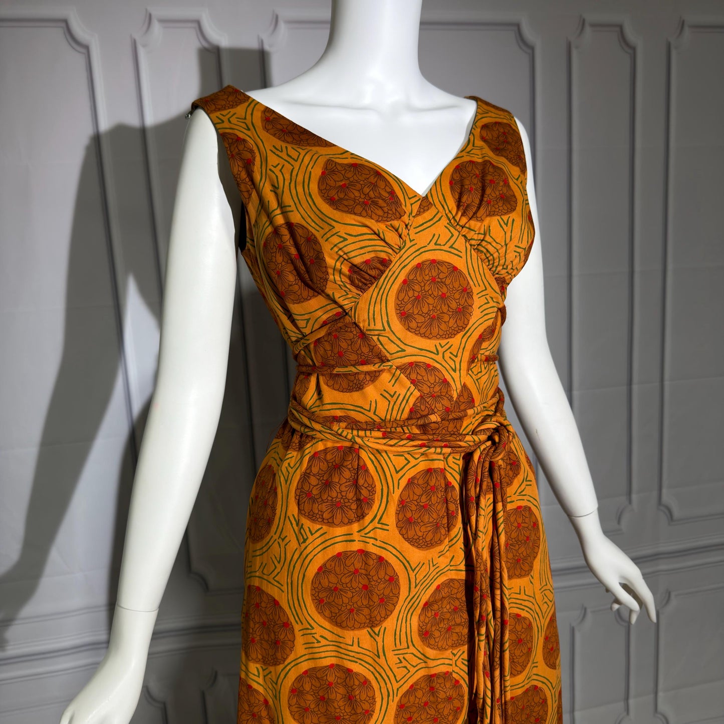 SIAM BOUTIQUE vintage 1960s evening maxi dress, cotton cocktail party dress, medium