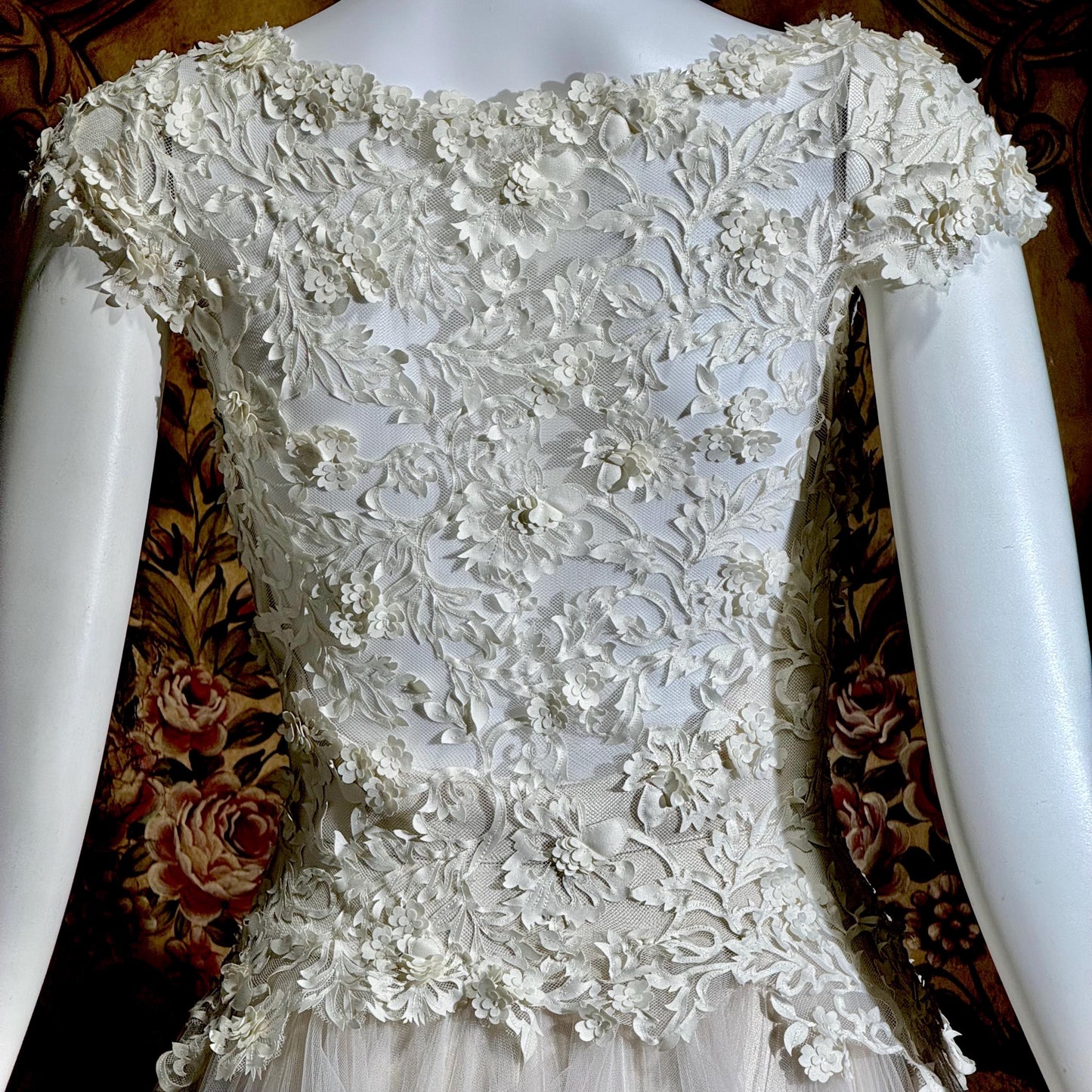 DAVID FIELDEN vintage wedding dress, Sposa Y2K cupcake tulle 3D cutwork bridal ball gown