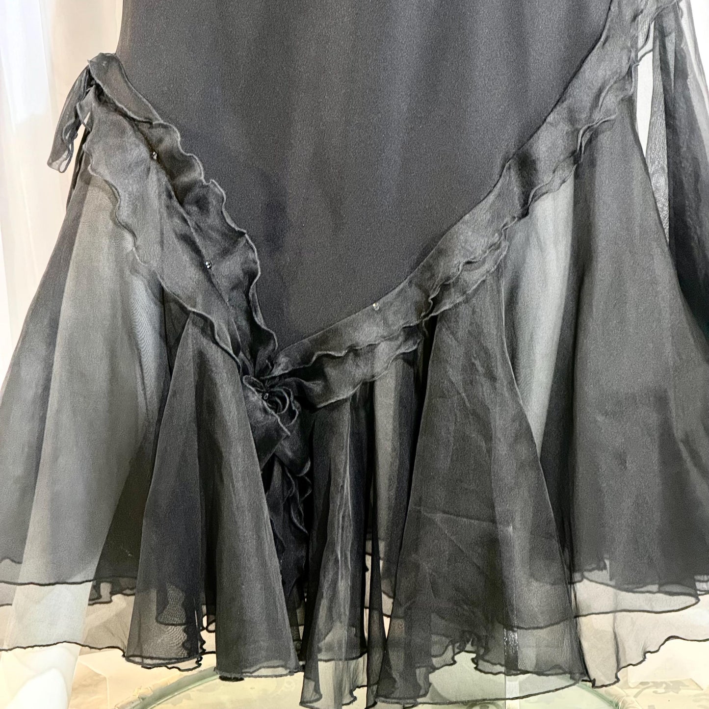 CAROL PERETZ Vintage evening dress, 1990s black silk mermaid slip dress