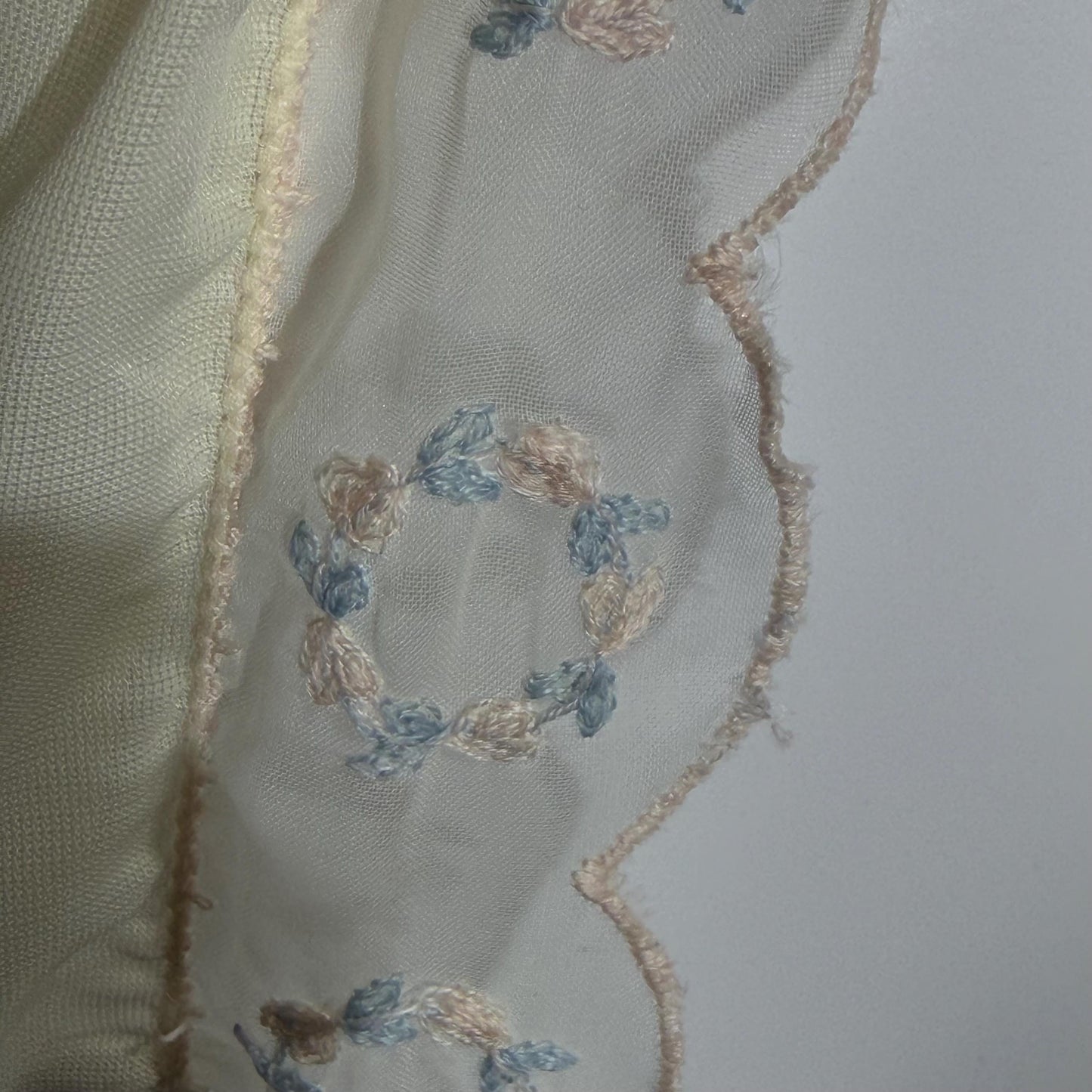B ALTMAN vintage 1950s nightgown slip dress, Two Roses creamy white lingerie dress