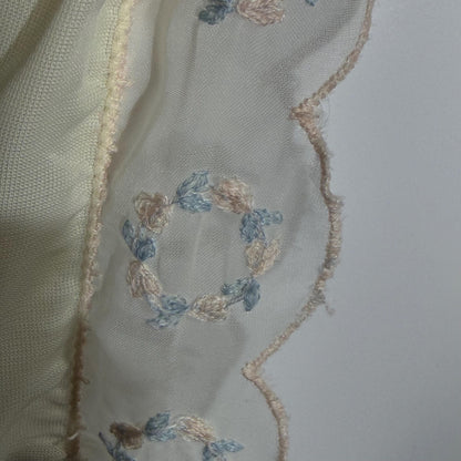 B ALTMAN vintage 1950s nightgown slip dress, Two Roses creamy white lingerie dress