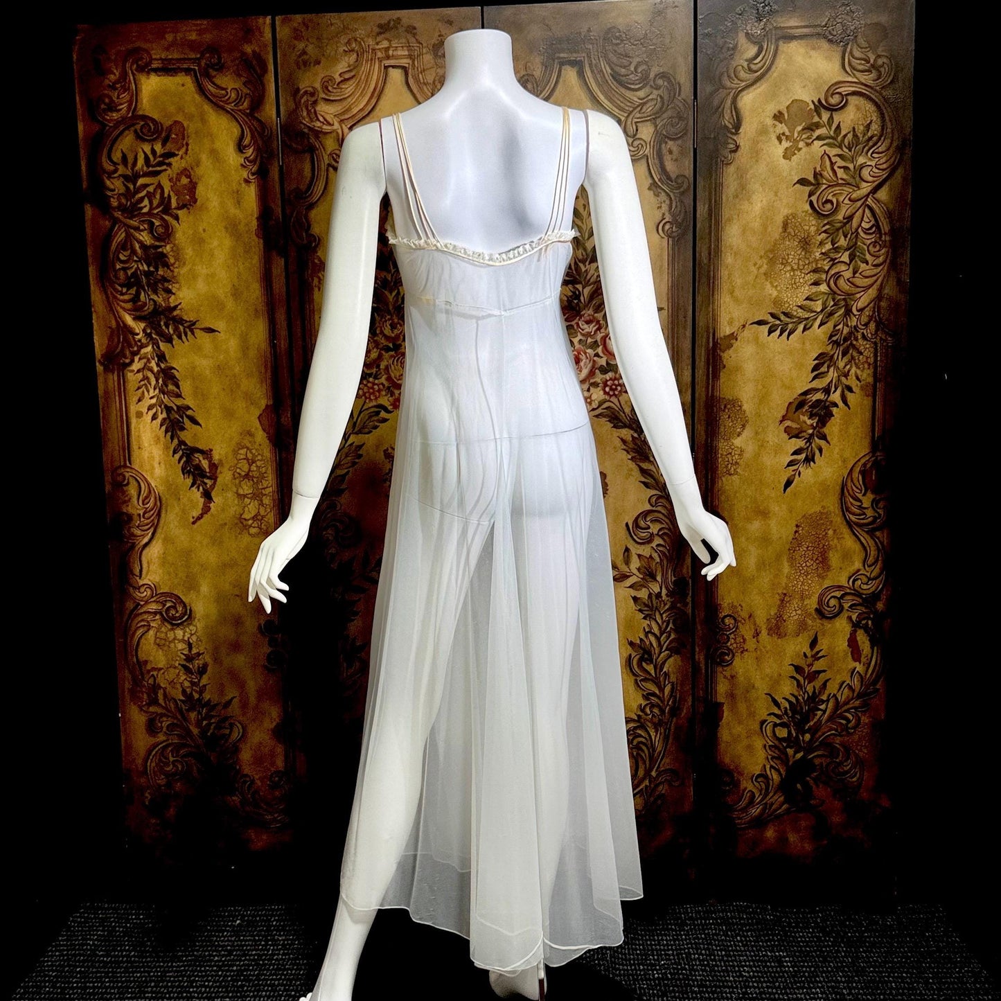 JUEL PARK Vintage 1960s nightgown slip dress, white cherub wedding lingerie dress, Gift for Laura