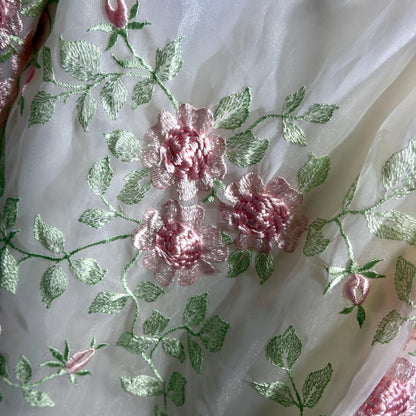 BIANCHI vintage wedding dress gown, 1960s white embroidered floral off should bridal gown