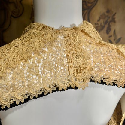 1900s Antique Vintage Lace Collar, High neck with sleeves