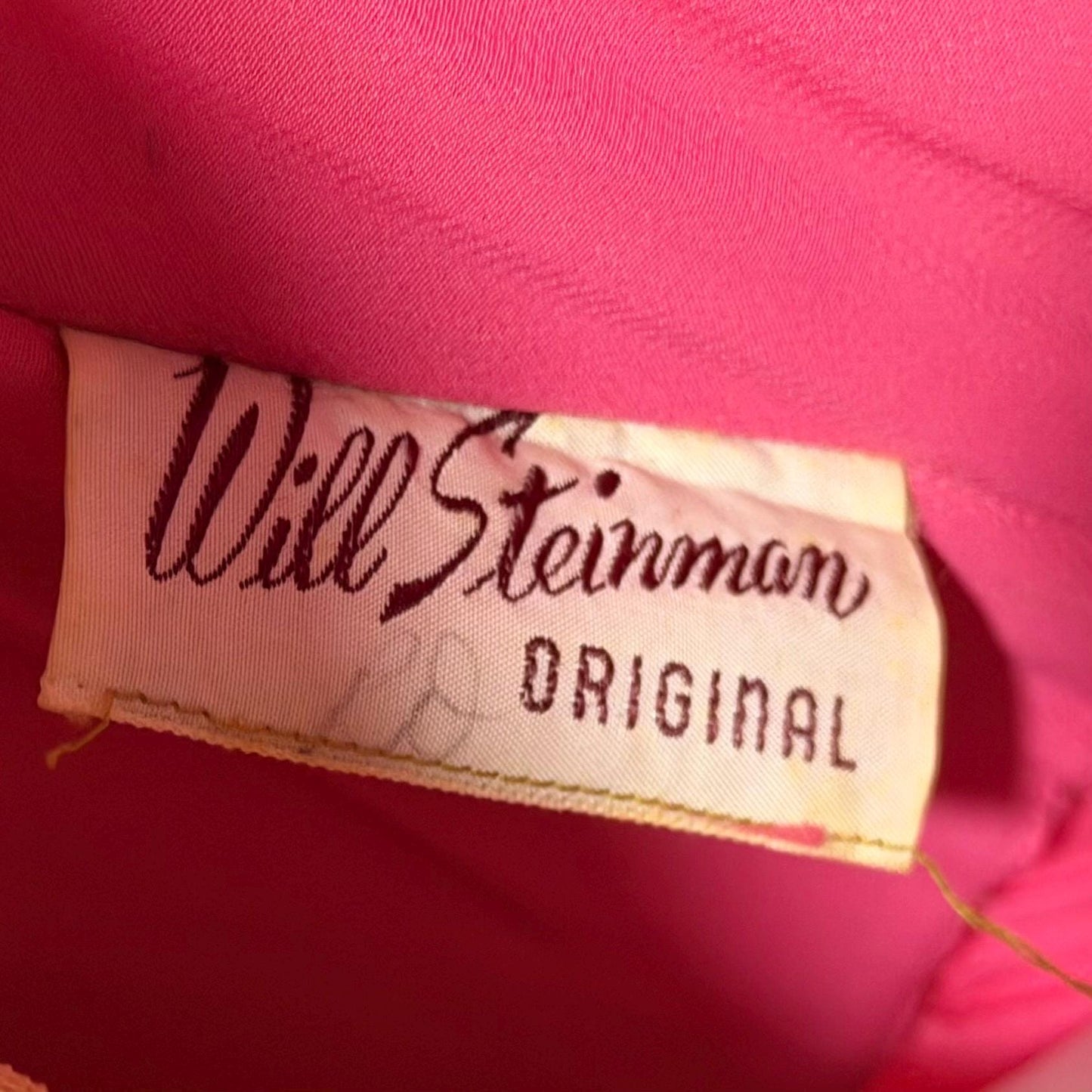 WILL STEINMAN vintage Evening dress, 1960s Pink Floral Chiffon and Brocade gown