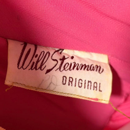 WILL STEINMAN vintage Evening dress, 1960s Pink Floral Chiffon and Brocade gown